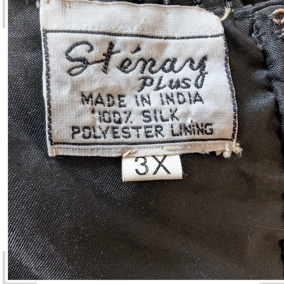 Pre-owned   Vintage Stenay Black and Silver Embroidered Blouse.100%Silk - Picture 9 of 9